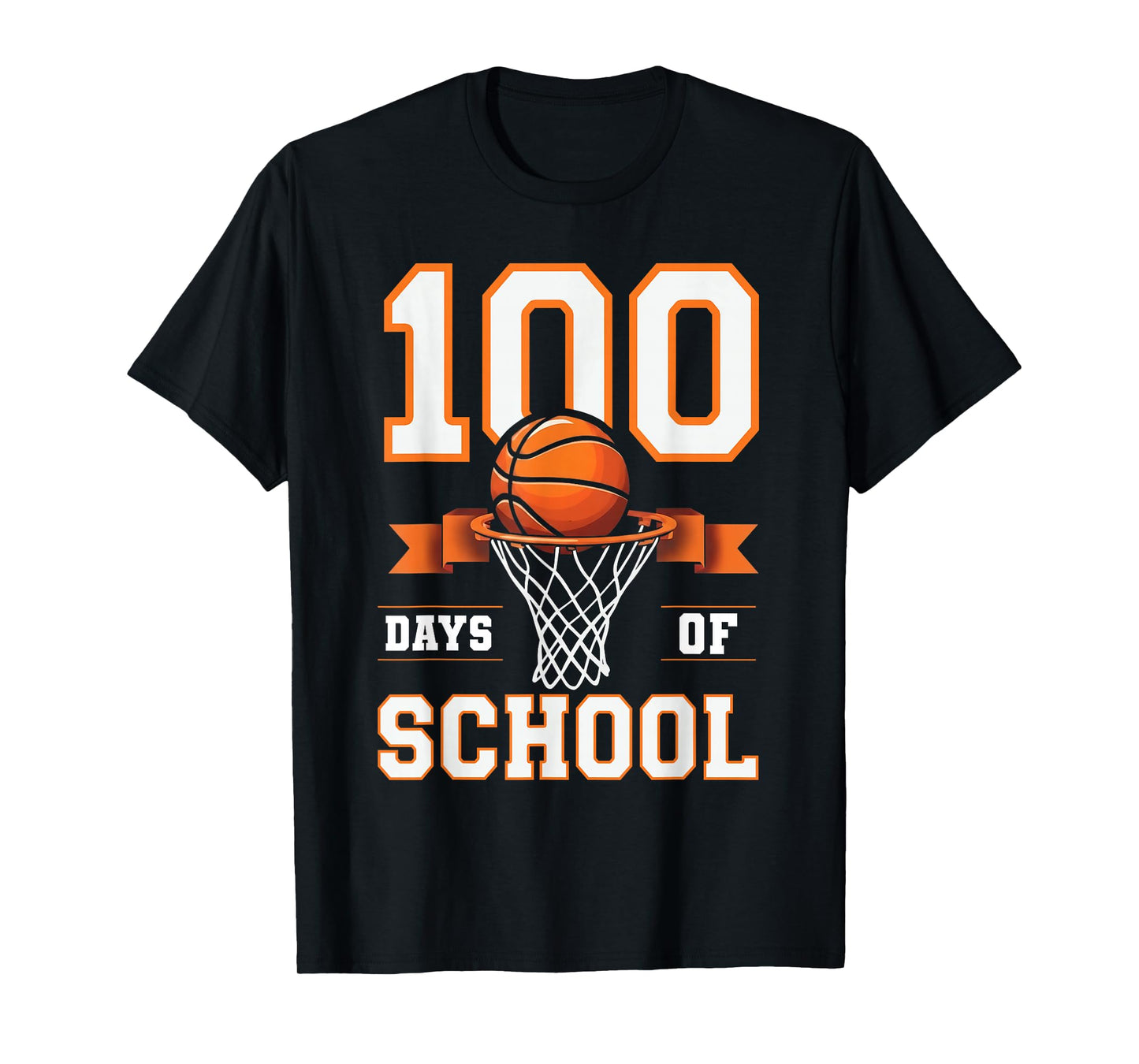 100th Day of School Basketball Kids 100 Days of School Boys T-Shirt