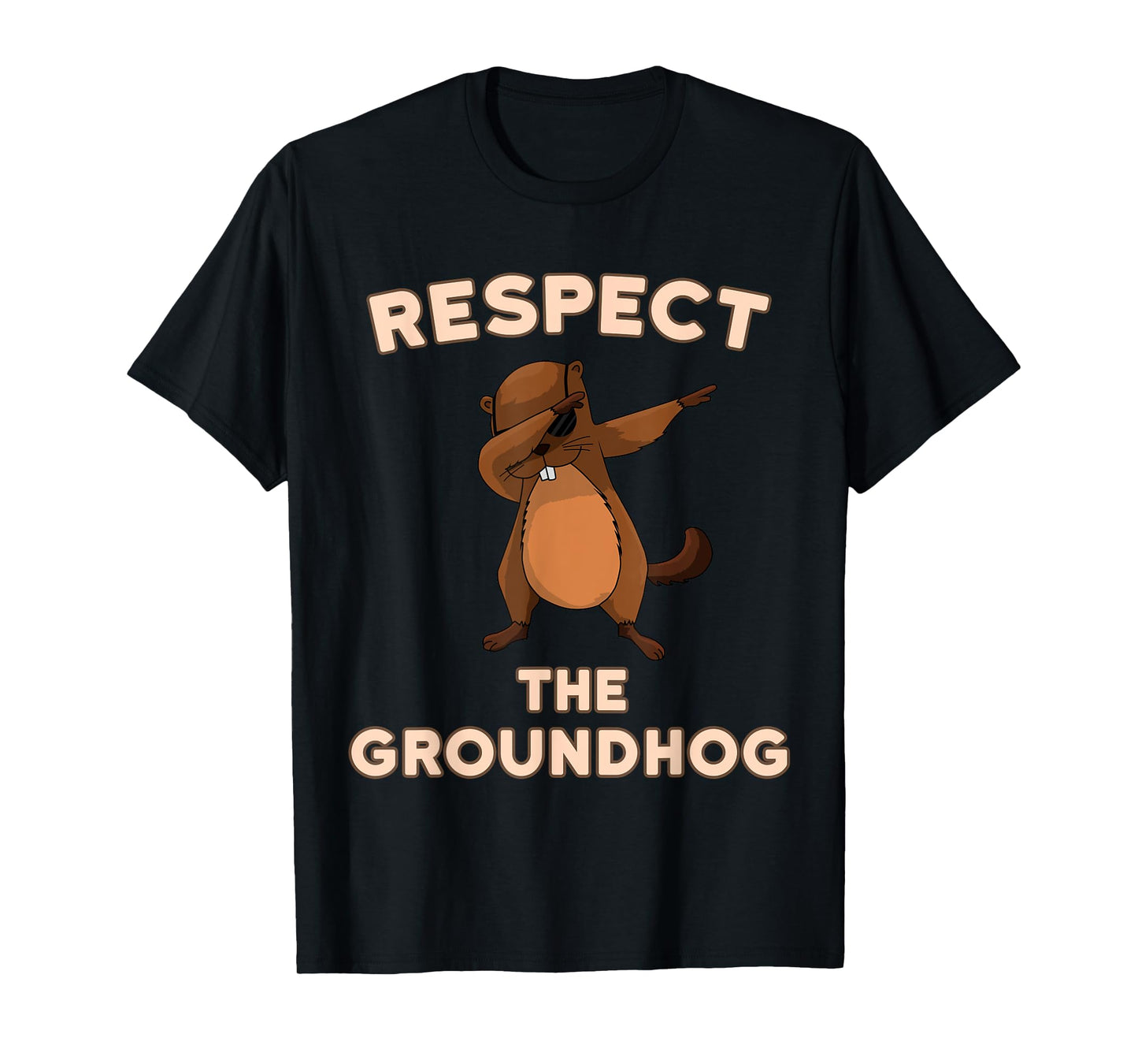 Dabbing Groundhog Day Respect the Groundhog Funny T-Shirt