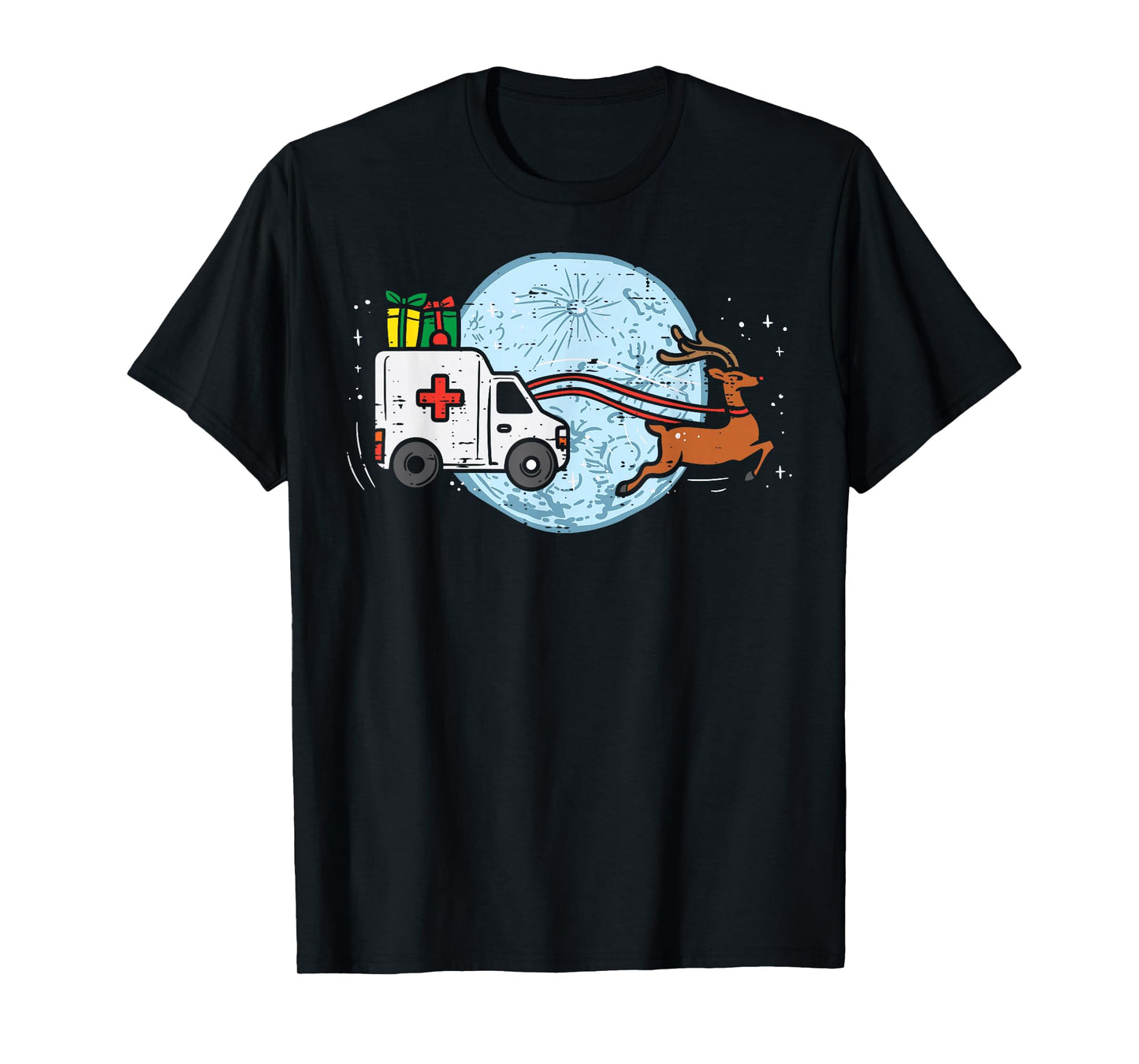 Ambulance Reindeer Nurse Christmas Winter Scrub Xmas Medical T-Shirt