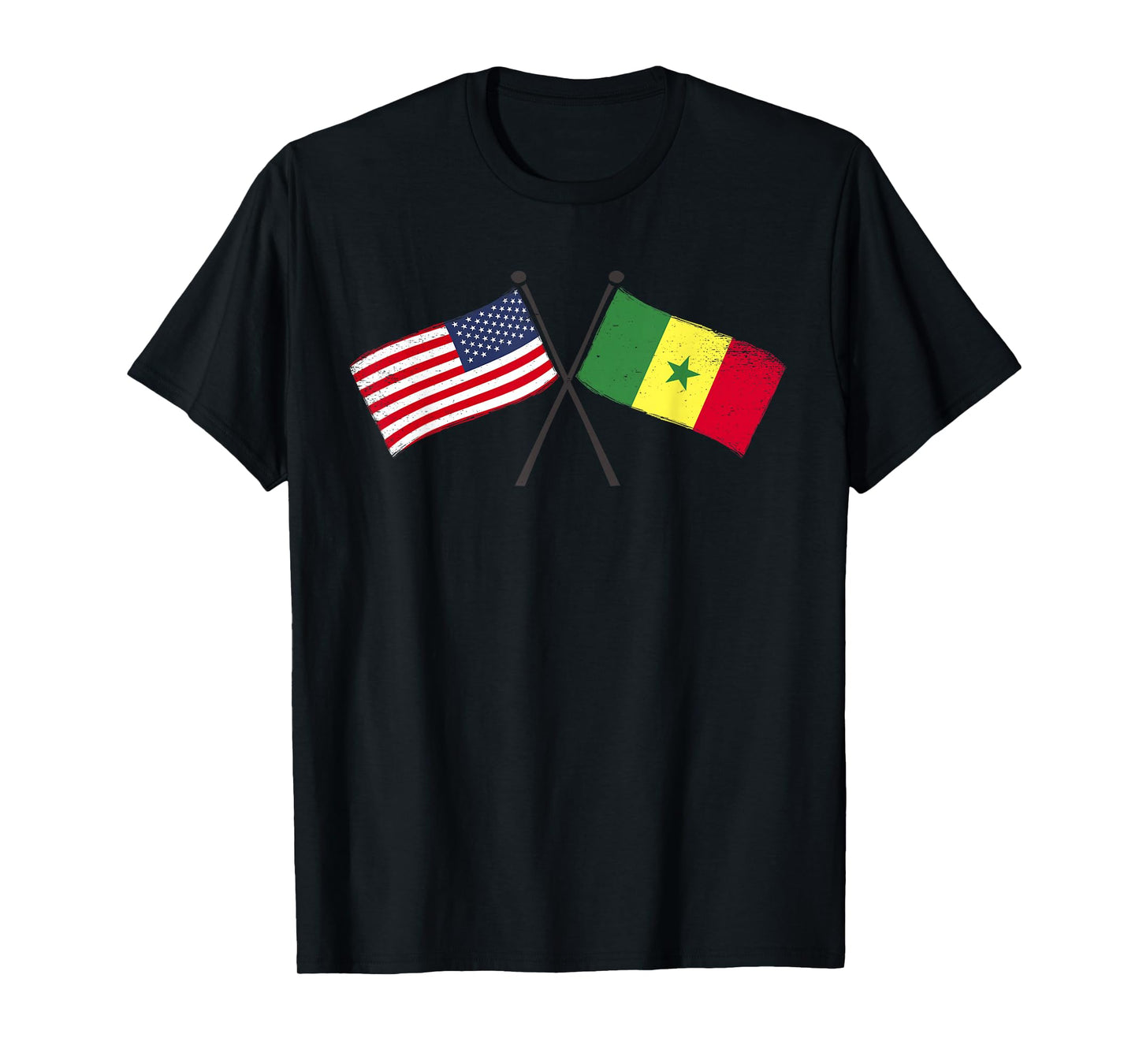 USA Senegal Crossed Flags American Senegalese Friendship T-Shirt