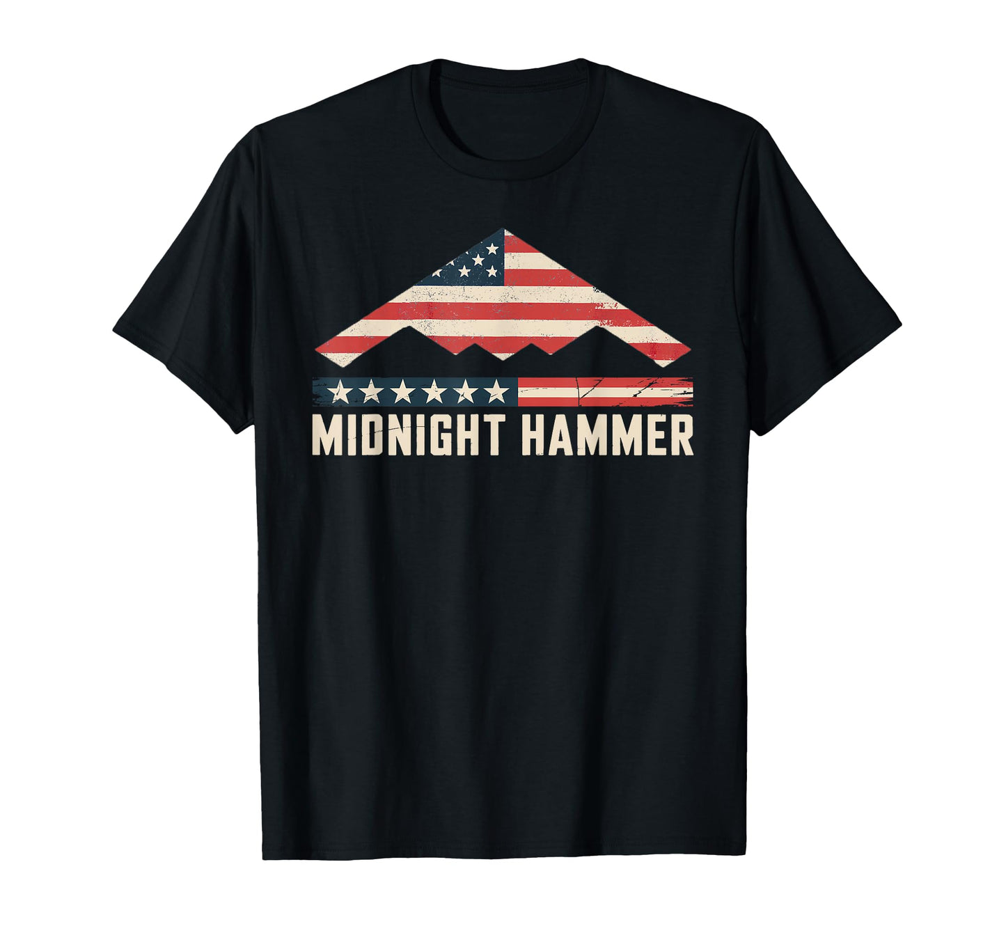 Operation Midnight Hammer B-2 Stealth Jet with American Flag T-Shirt