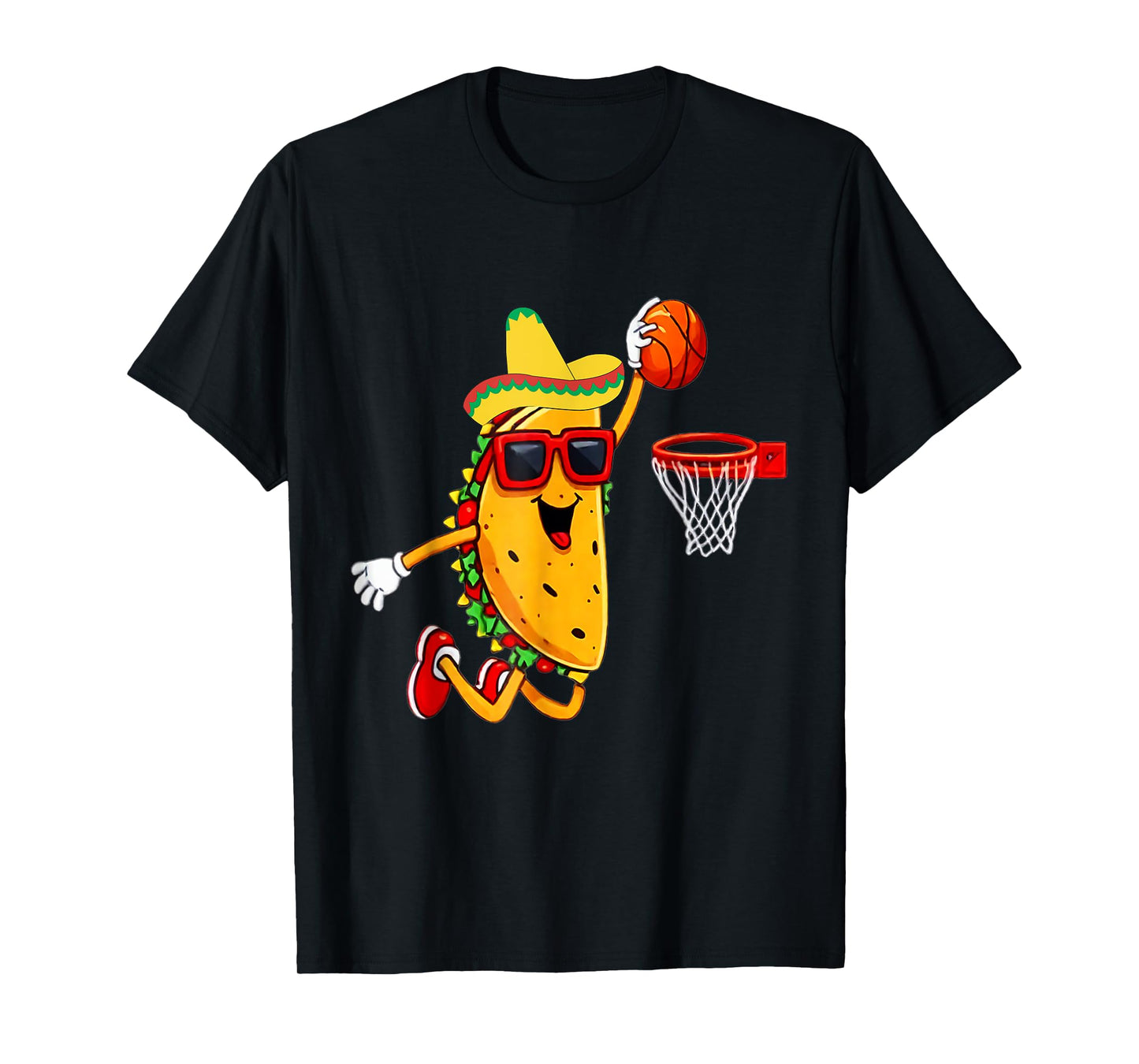Taco Playing Basketball Mexican Food Dunking Cinco De Mayo T-Shirt