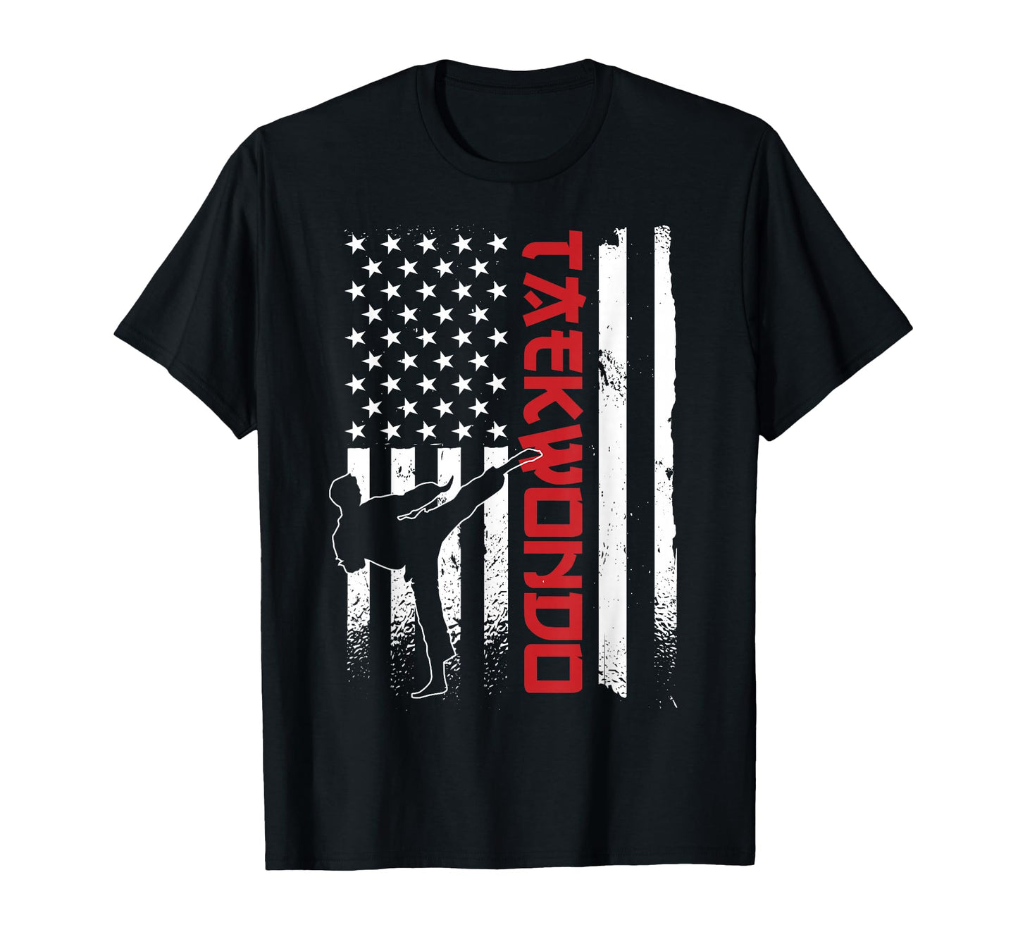 Taekwondo American Flag Taekwondo Fighter US Flag T-Shirt