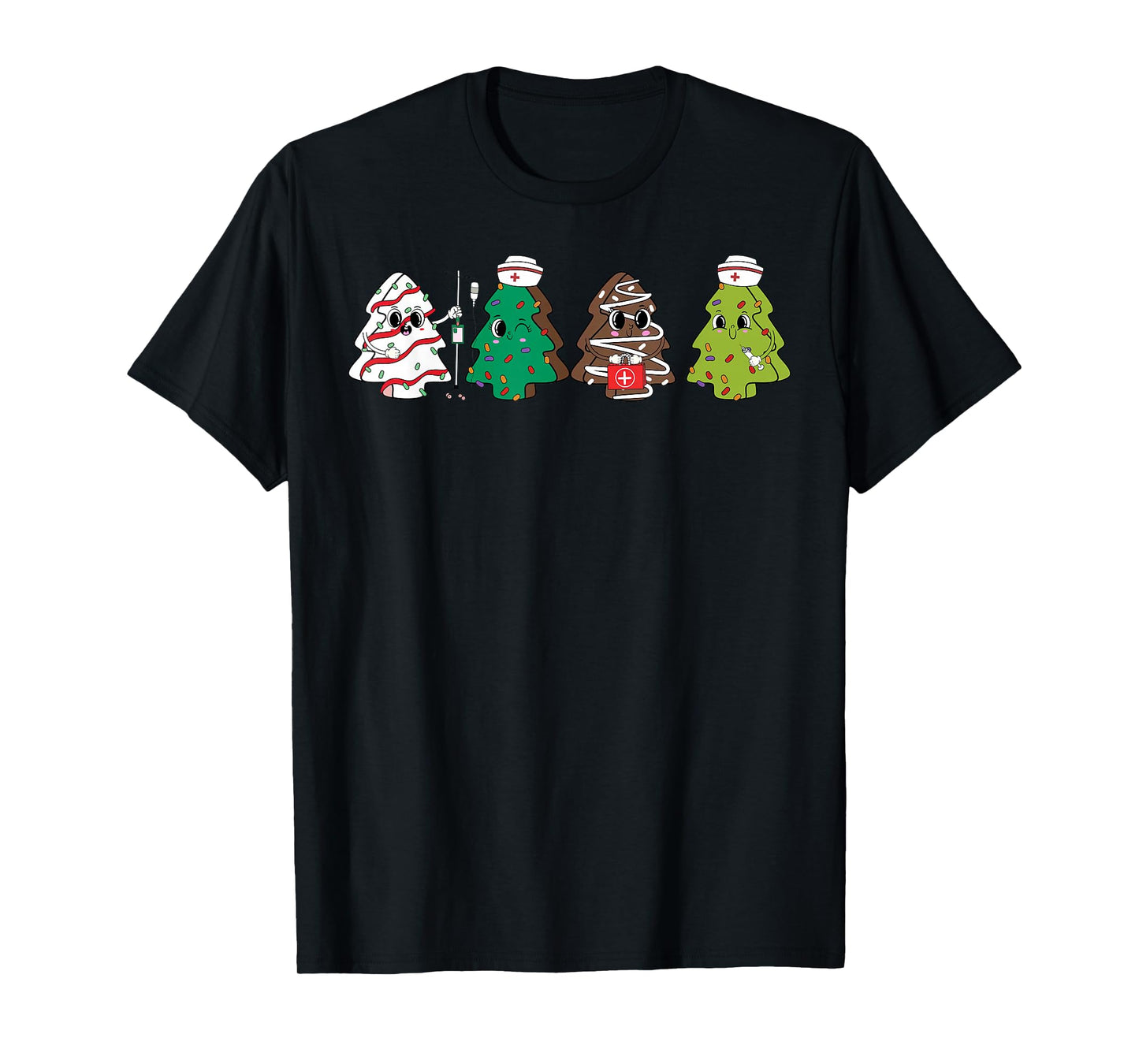 Christmas Nurse Tree Cake Nursing School Registered Nurse RN T-Shirt