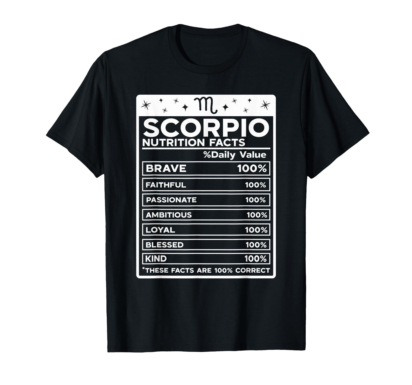 Scorpio Nutritional Style Zodiac Design, Scorpio T-Shirt