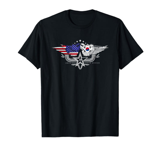 South Korean American Flag T Shirt. South Korea Flag T-Shirt