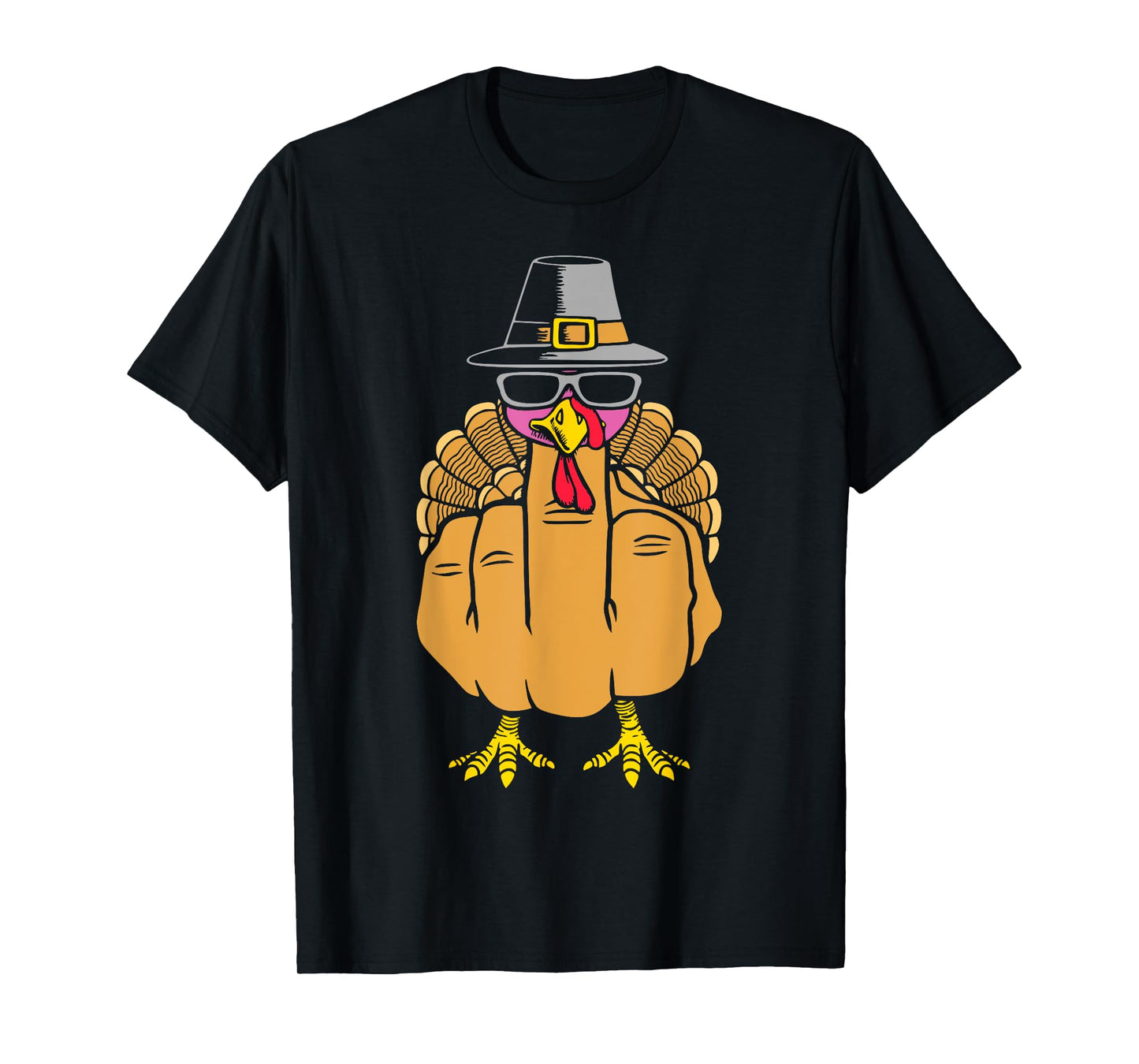 Turkey Middle Finger Adult Anti Social Thanksgiving Hand T-Shirt
