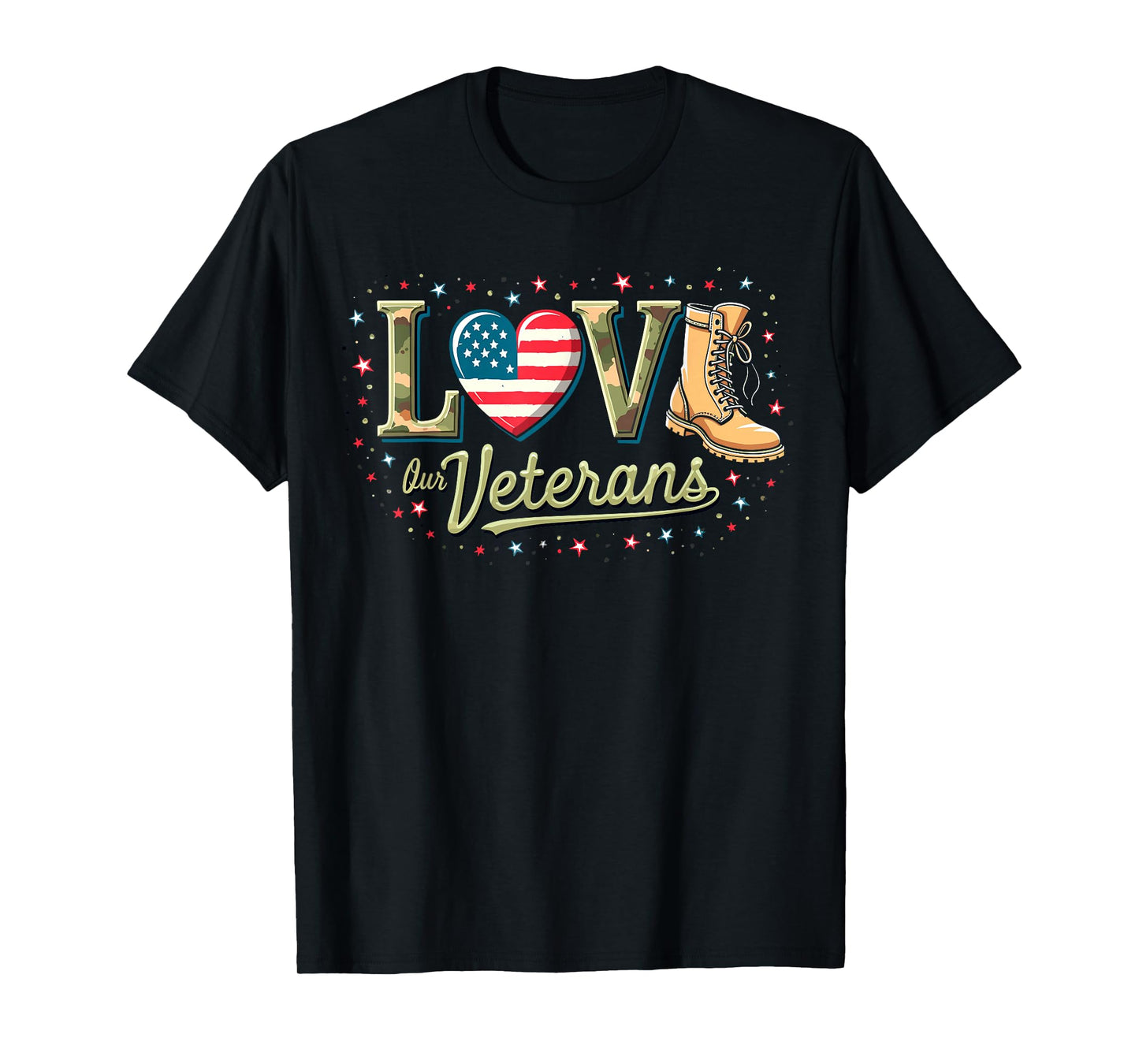 Love Our Veteran Patriotic American Proud Veterans Day T-Shirt