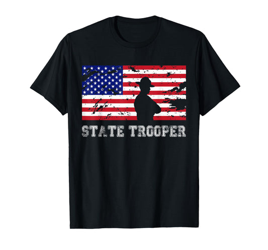 State Trooper USA Flag T-Shirt Gift T-Shirt