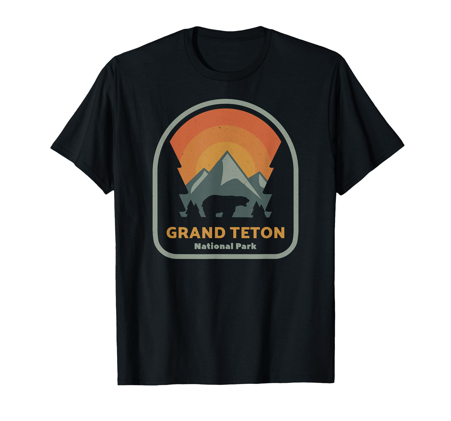 Grand Teton National Park Retro Sunset Vintage T-Shirt