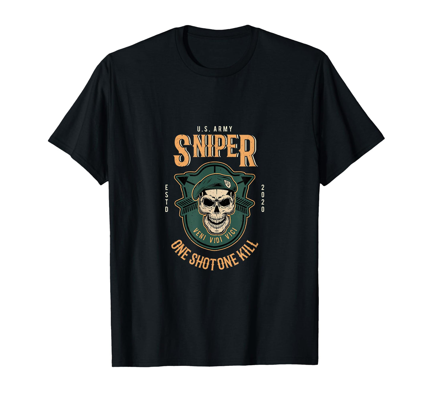 US Army Sniper Skull Graphic Design Military Gifts T-Shirt