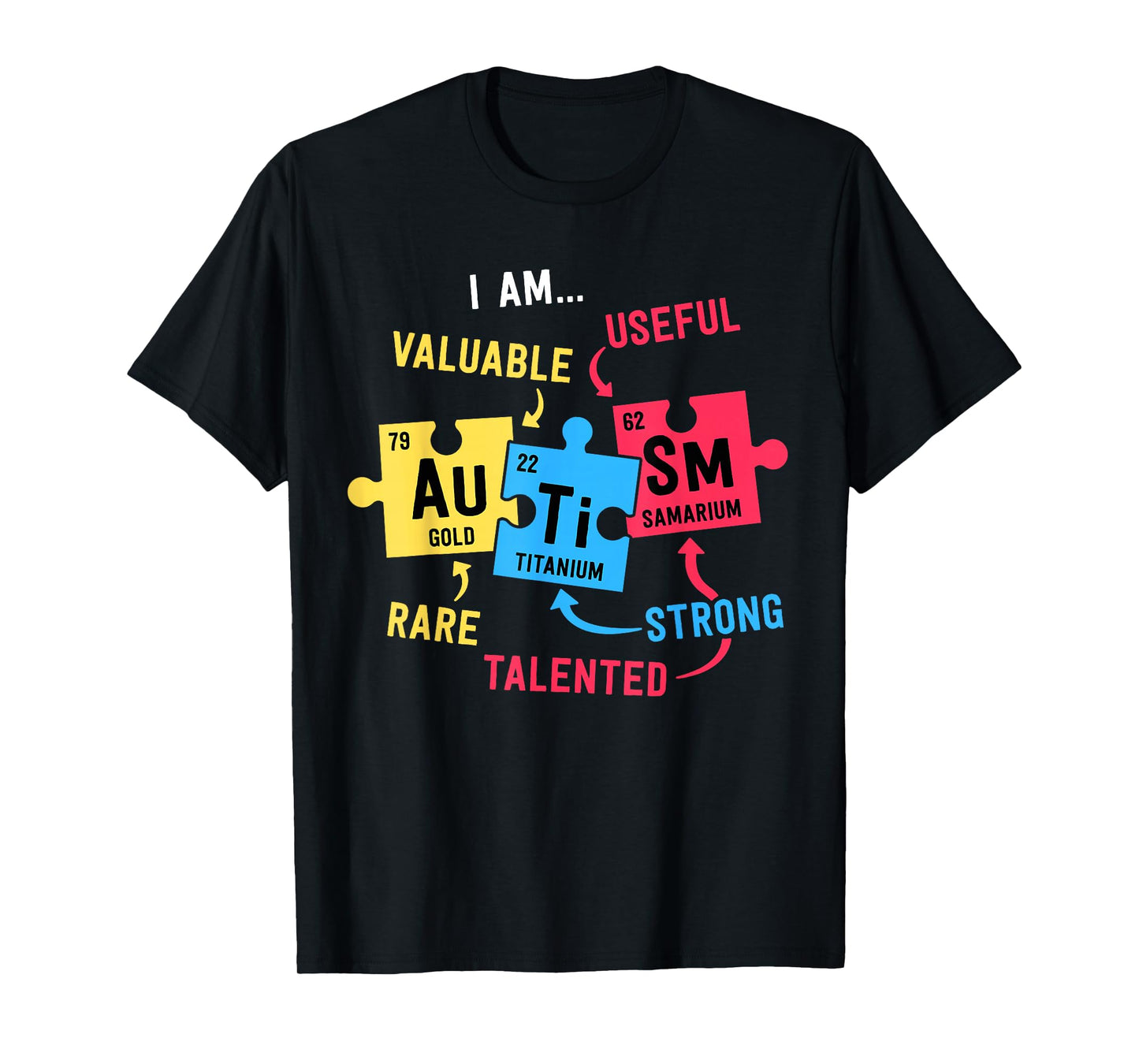 Autism Awareness Shirts Men Boys Periodic Table Elements T-Shirt