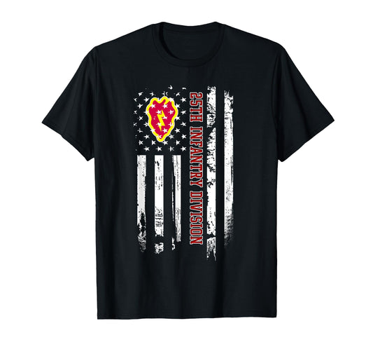 25th Infantry Division American Flag Military Veterans Day T-Shirt