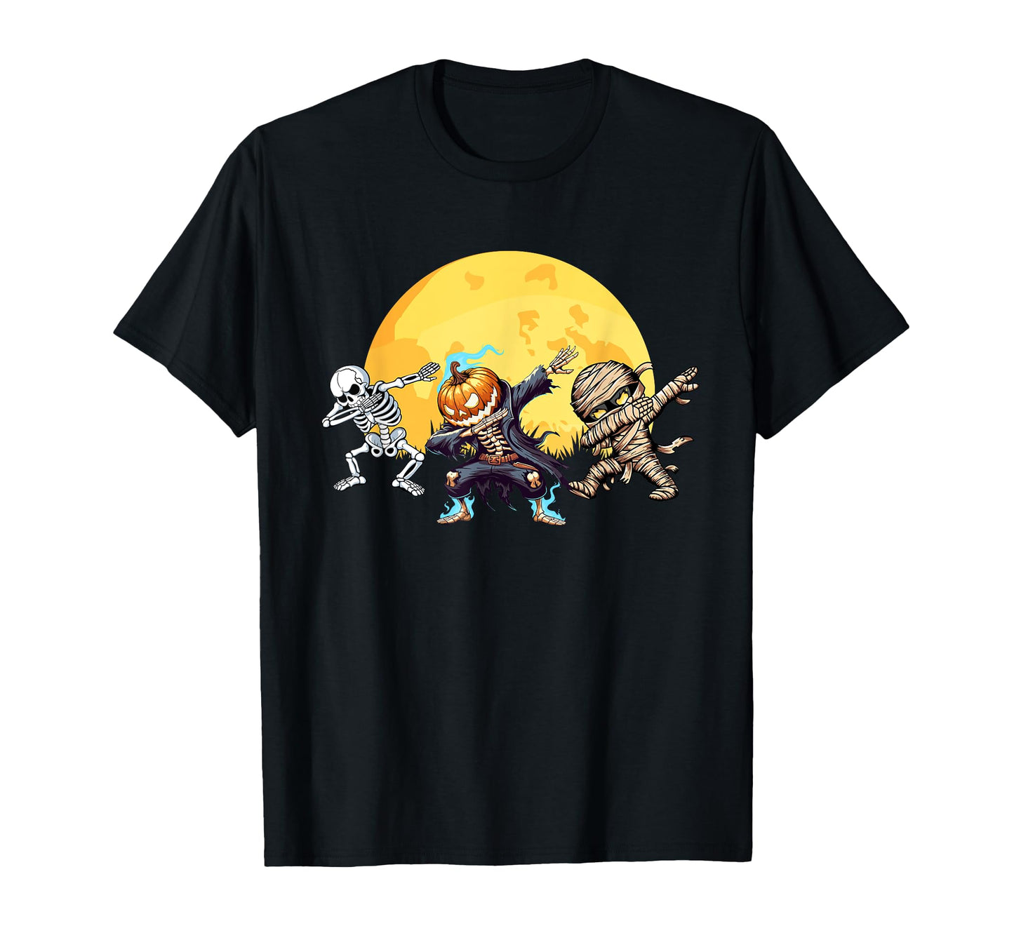 Dabbing Skeleton Mummy Spooky Squad Men Kids Boys Halloween T-Shirt