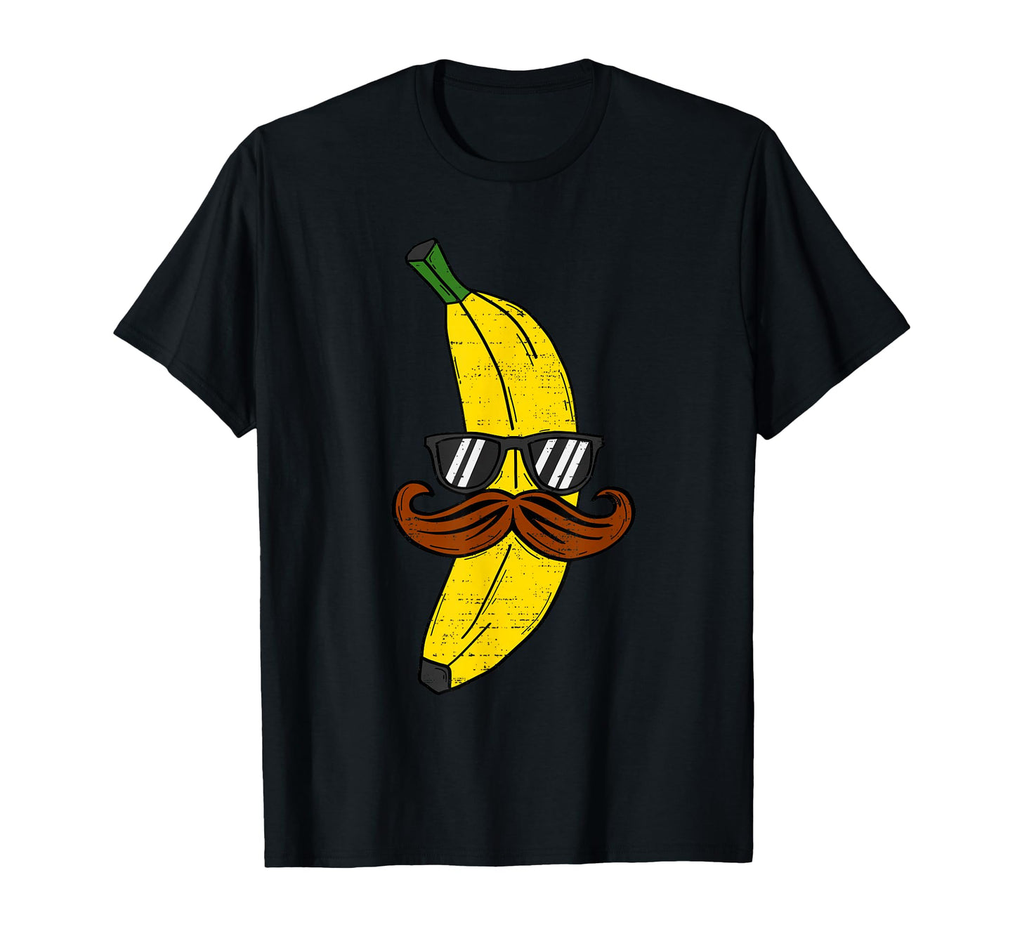 Funny Banana Mustache Sunglasses Fruit Face Kids Boys Mens T-Shirt