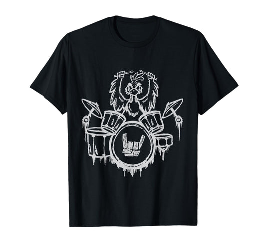 Heavy Metal Headbanger Gift Drummer Chicken Playing Drums T-Shirt
