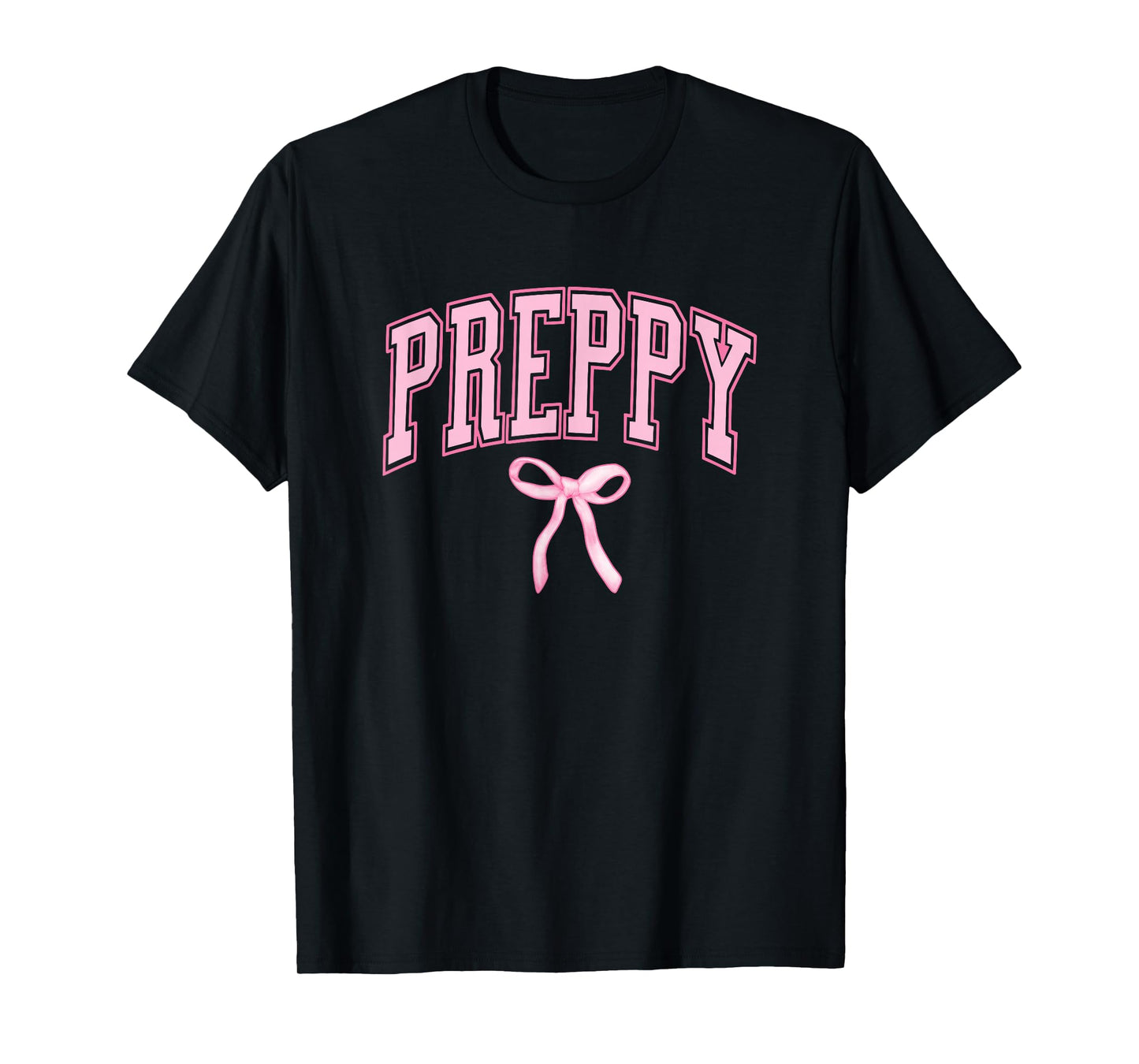 Preppy with Bow Coquette Cute Teen Girl Pink Preppy T-Shirt