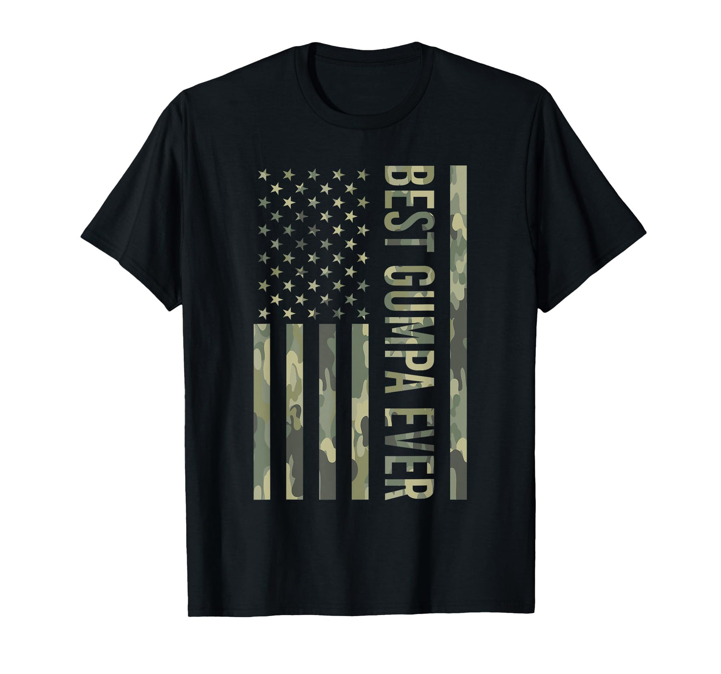 Mens Father's Day Best Gumpa Ever US American Flag Camo Gumpa T-Shirt