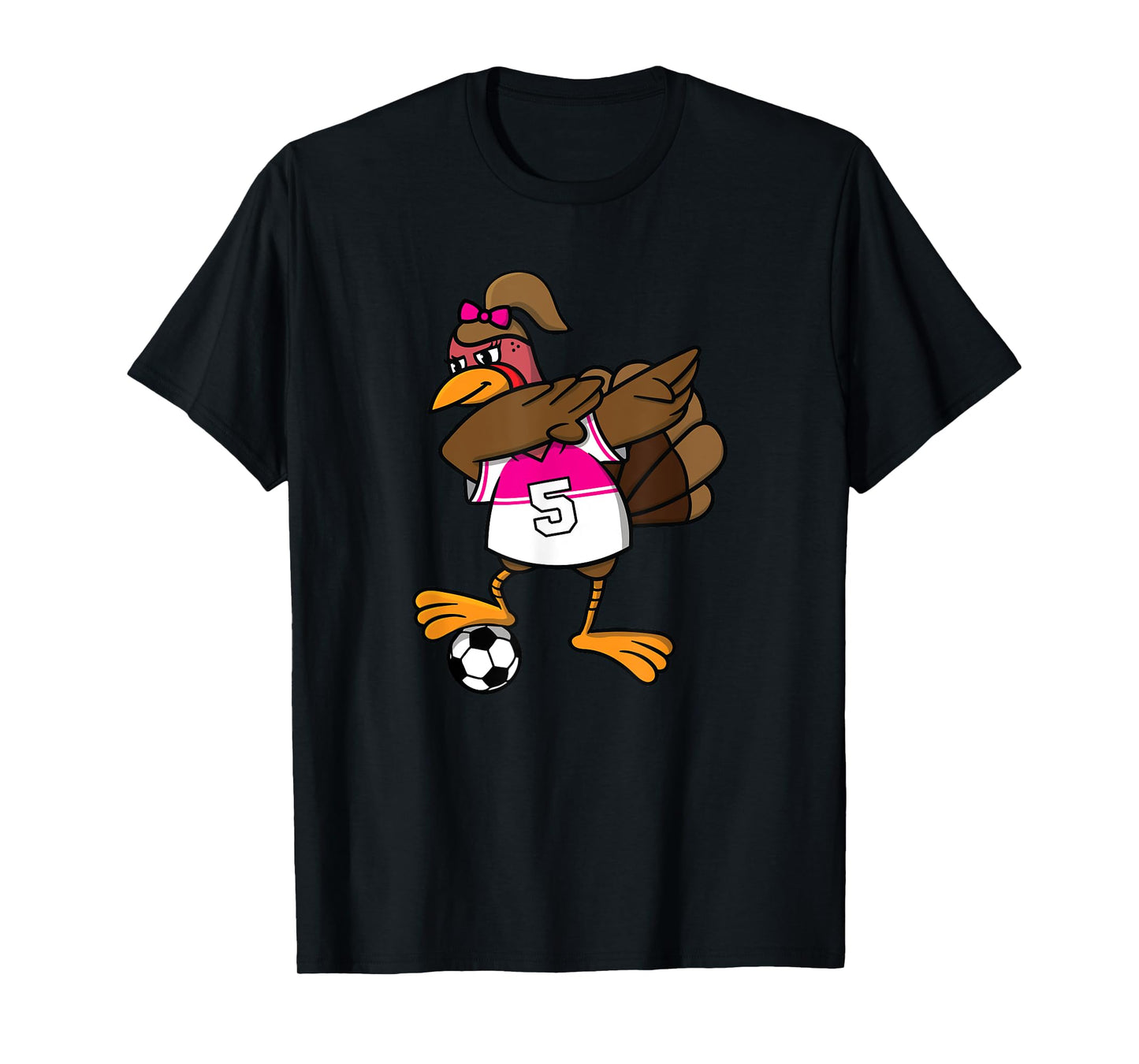Thanksgiving Turkey Shirt for Girls Soccer Dab Dabbing Funny T-Shirt