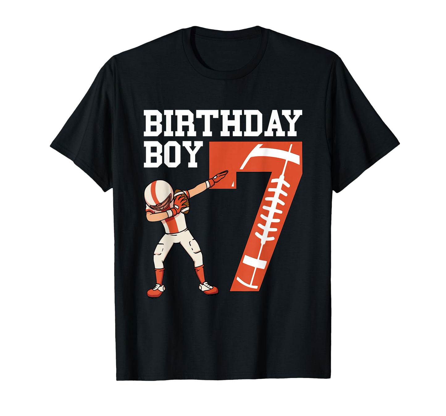 7 Years Old Boy Football Player 7th Football Birthday Boys T-Shirt