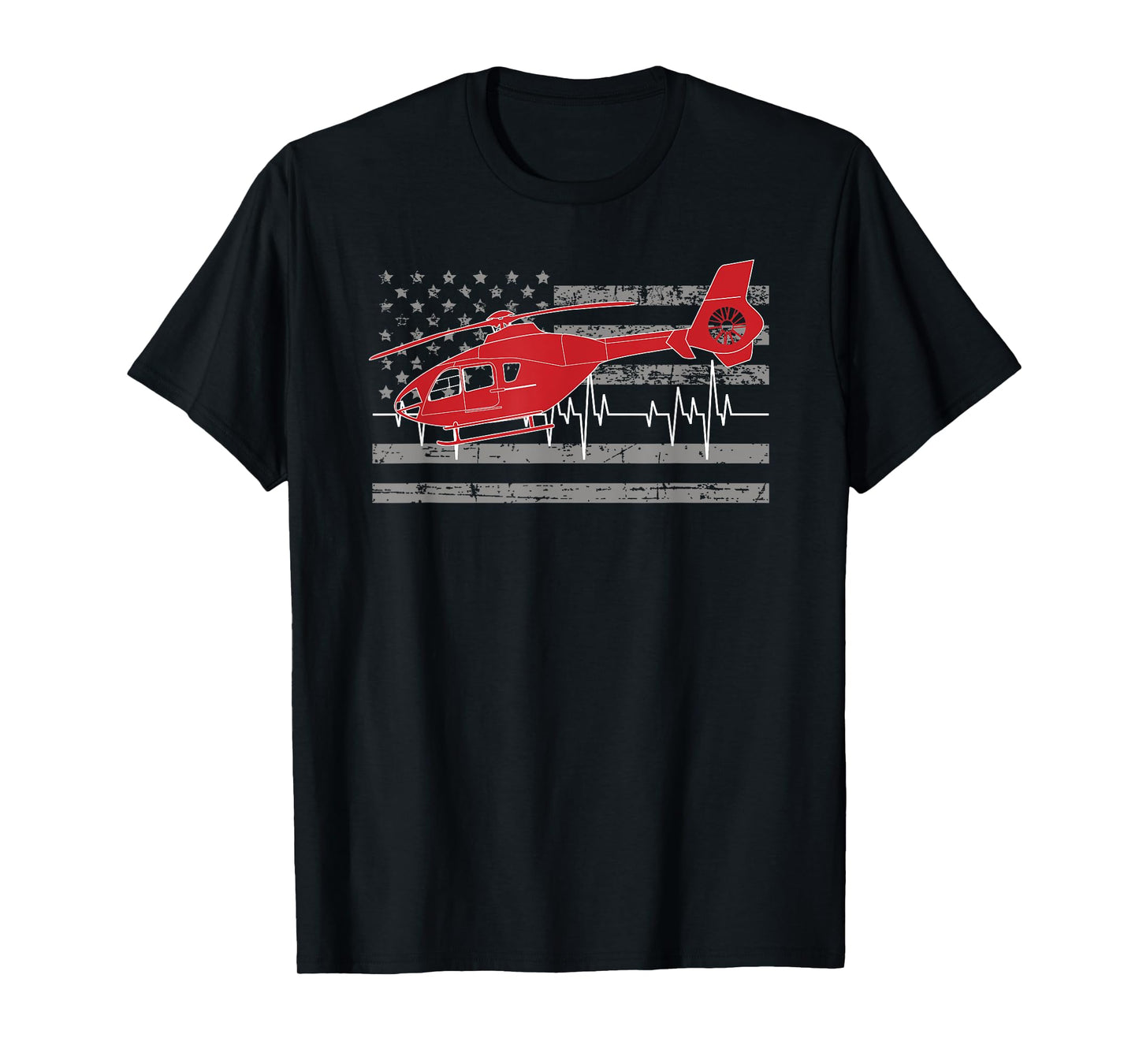 American Flag Flight Medic Heartbeat T-Shirt T-Shirt