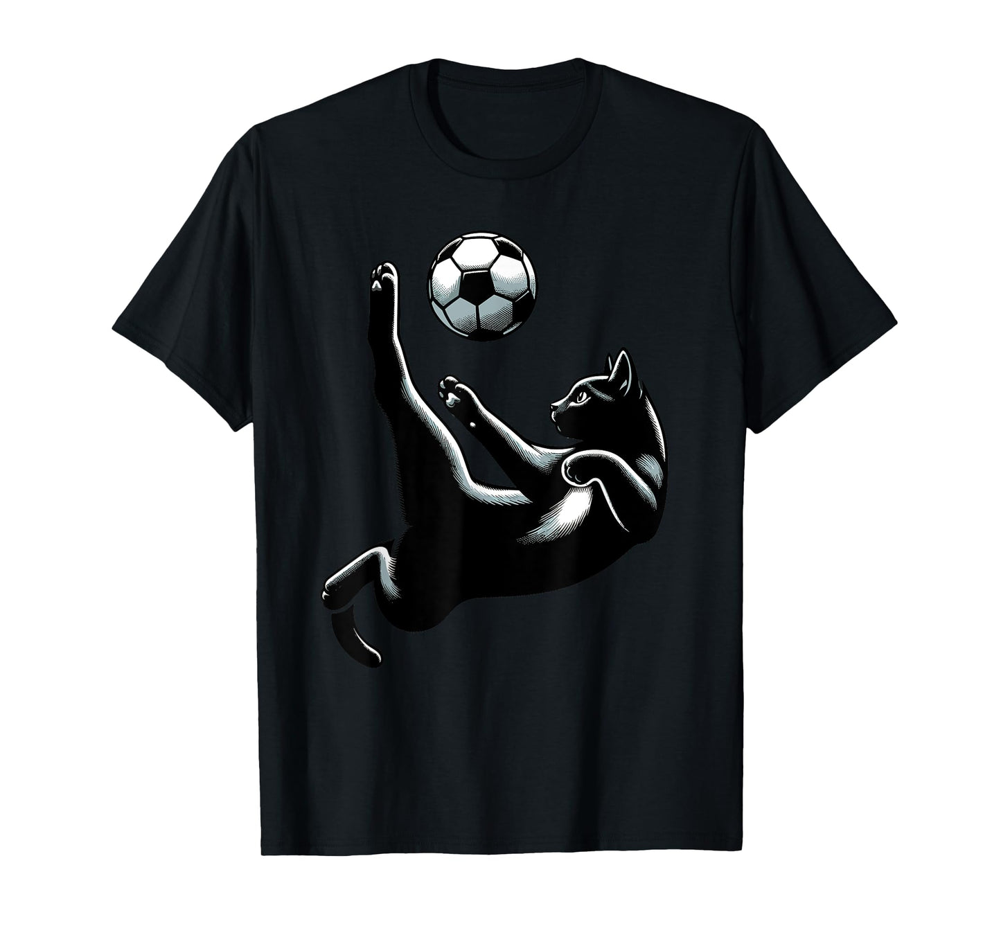 Black Cat Bicycle Kick - Soccer Fans Women Men Kids T-Shirt