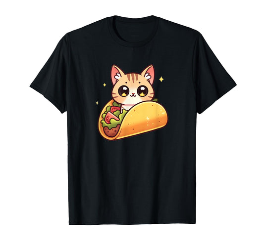 Cute Taco Cat Funny Kawaii Food T-Shirt