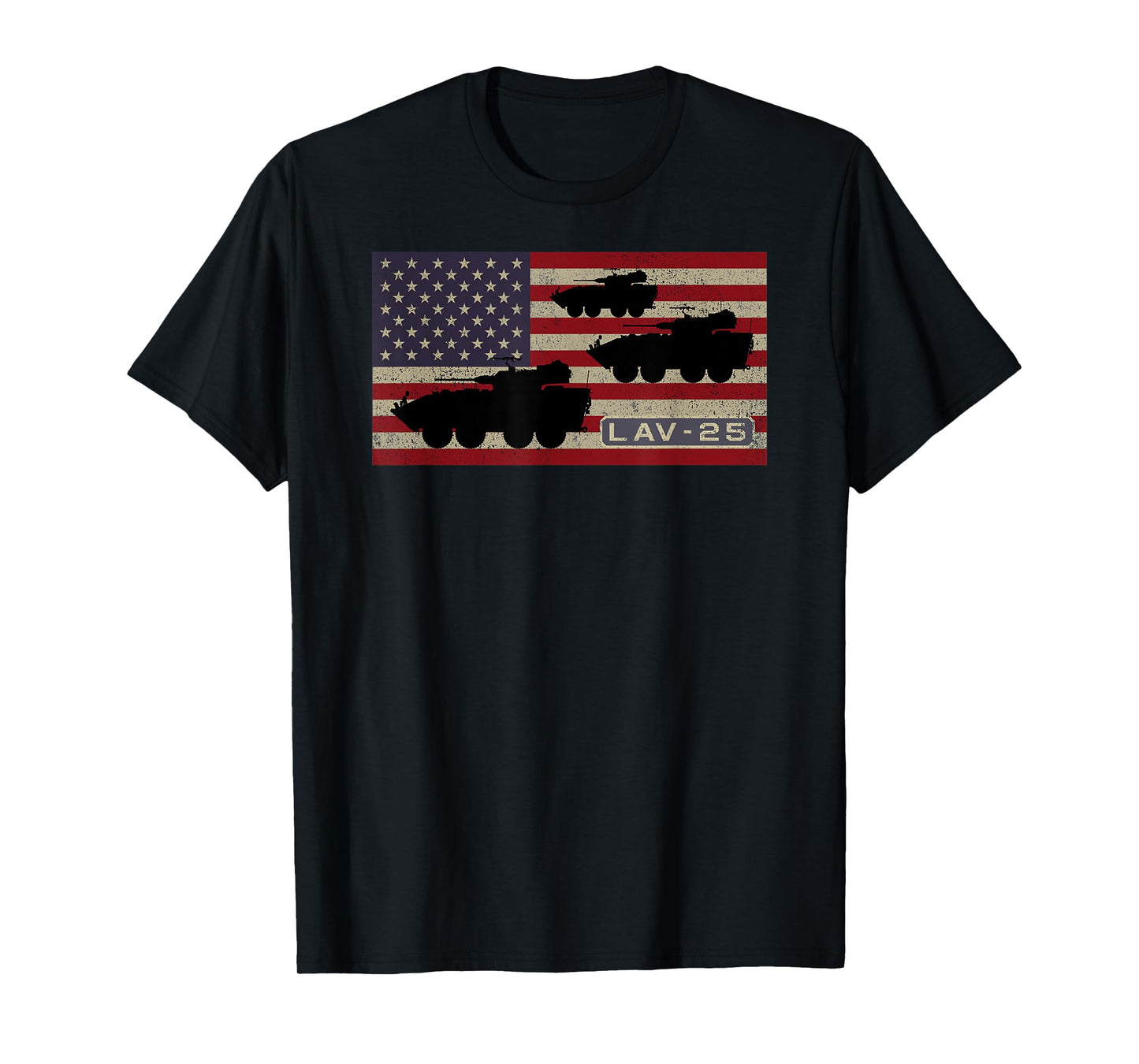 LAV-25 Amphibious Armored Vehicles American Flag T-Shirt for Women Kids Men