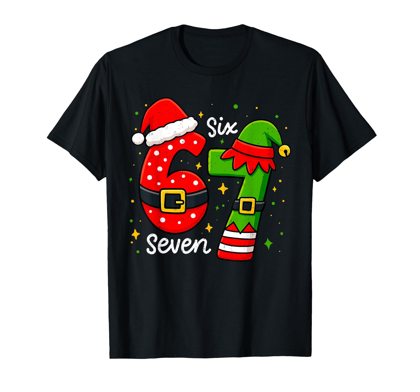 Funny 67 Meme Six Seven Christmas Xmas Holiday Kid Women Men T-Shirt