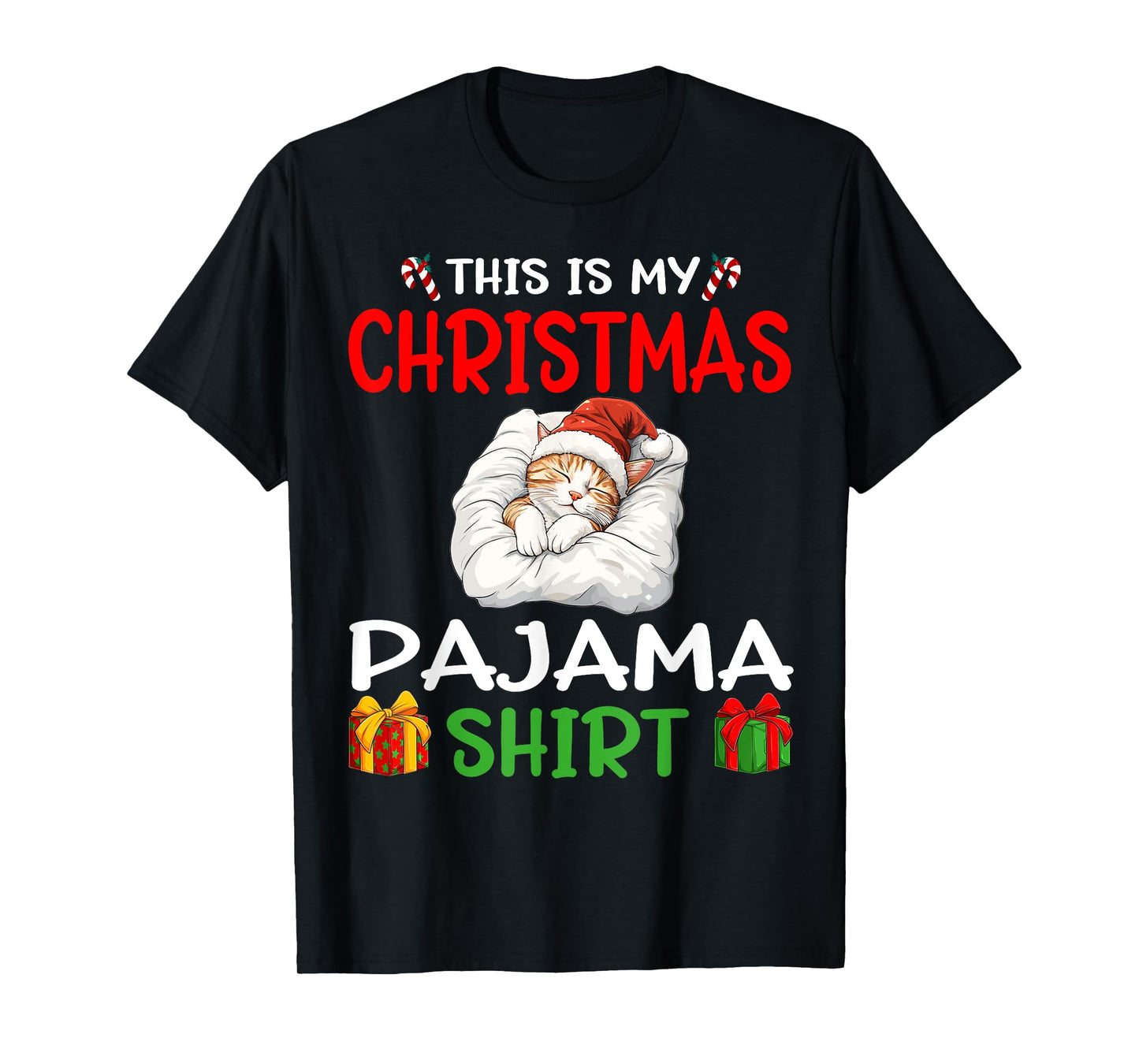 Cute Cat Kitten Animal This is my Christmas Pajama T-Shirt