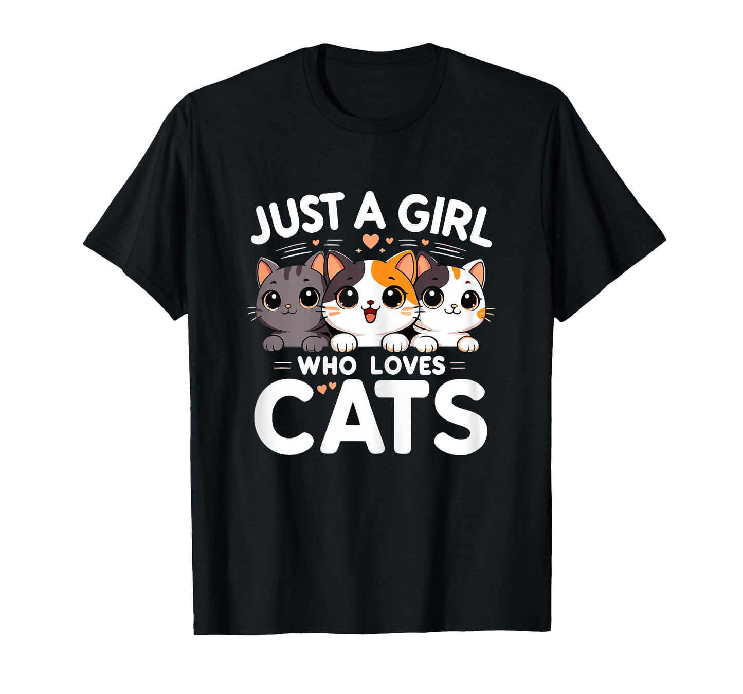 Just a Girl Who Loves Cats Cute Kawaii Kitten T-Shirt