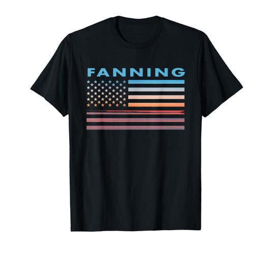 Vintage Sunset American Flag Fanning, Kansas T-Shirt
