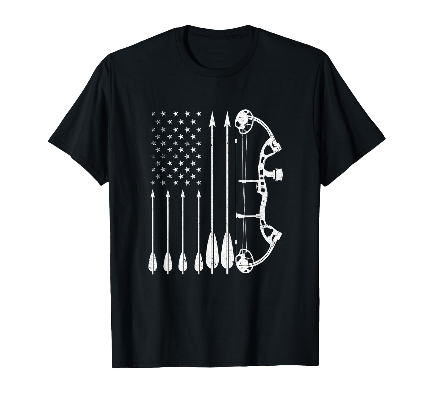 American Flag Bowhunting Bow Archery For Deer Hunter Hunting T-Shirt