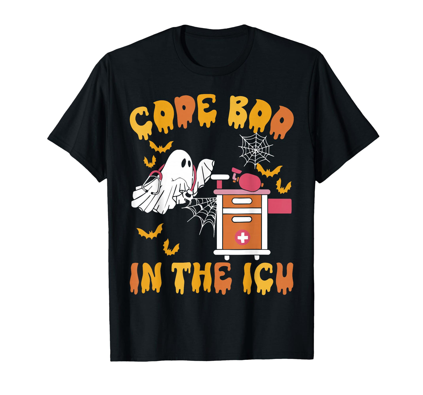 Code Boo in The ICU Ghost Nurse Halloween Spooky Season T-Shirt