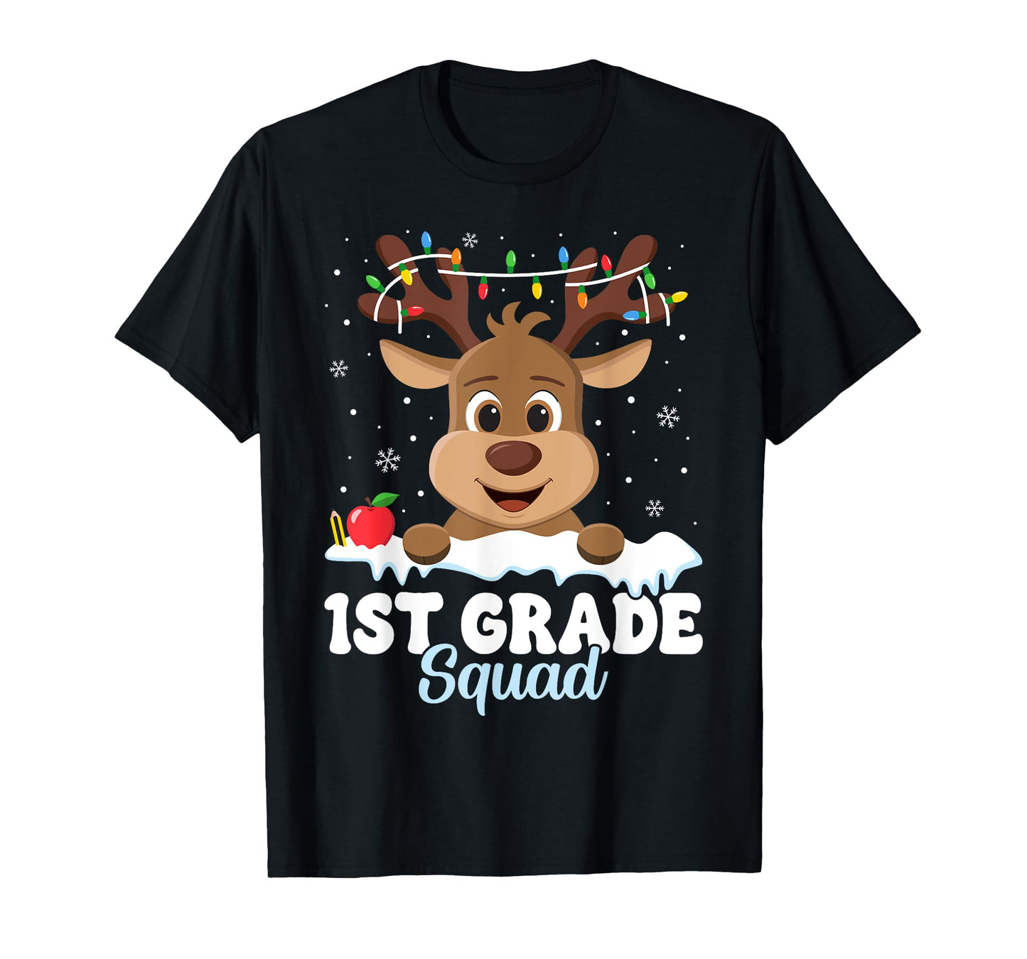 1st Grade Teacher Christmas First Grade Squad Reindeer Xmas T-Shirt