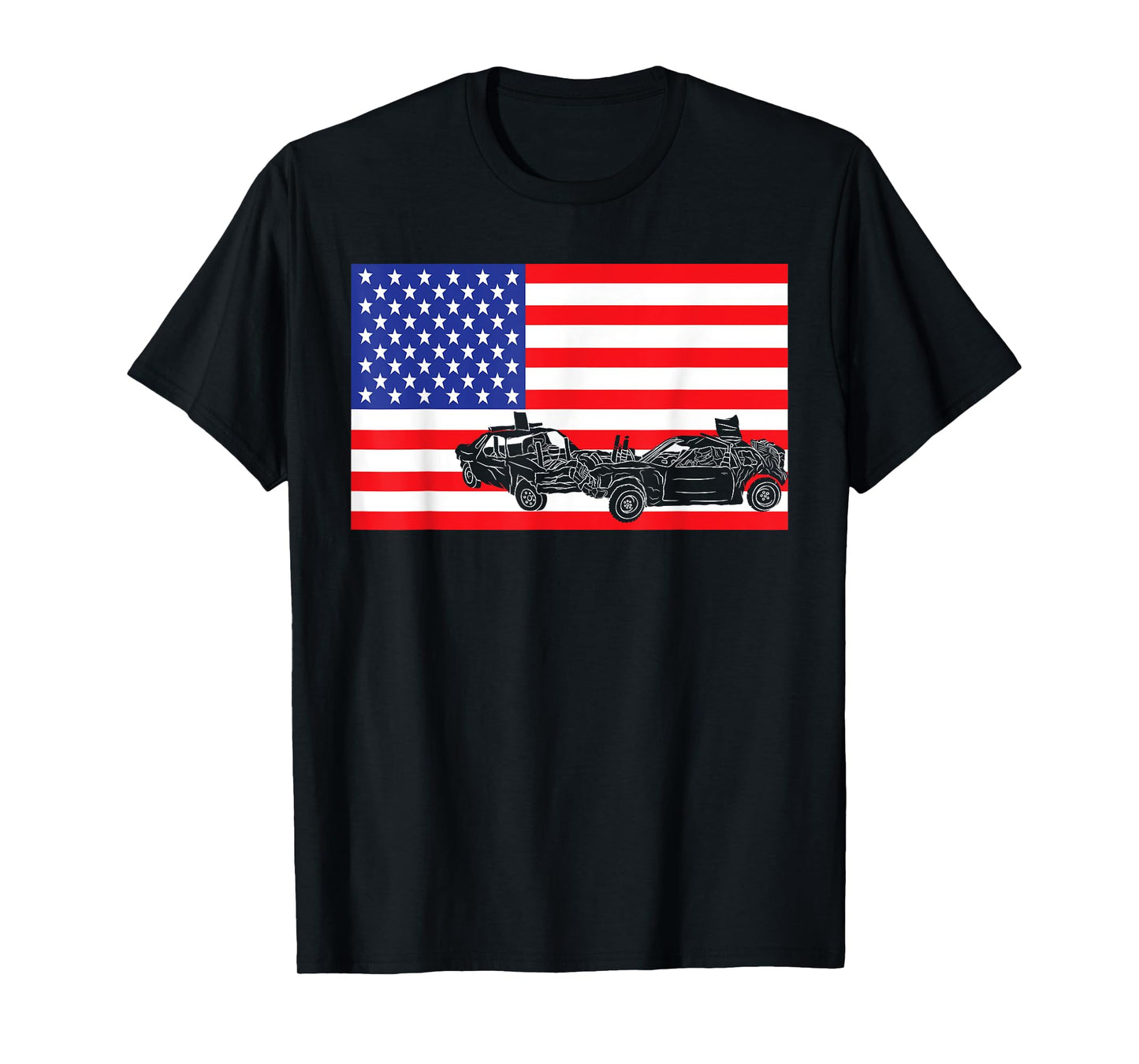 Demolition Derby USA American Flag Car Racer 4th Of July T-Shirt for Women Kids Men
