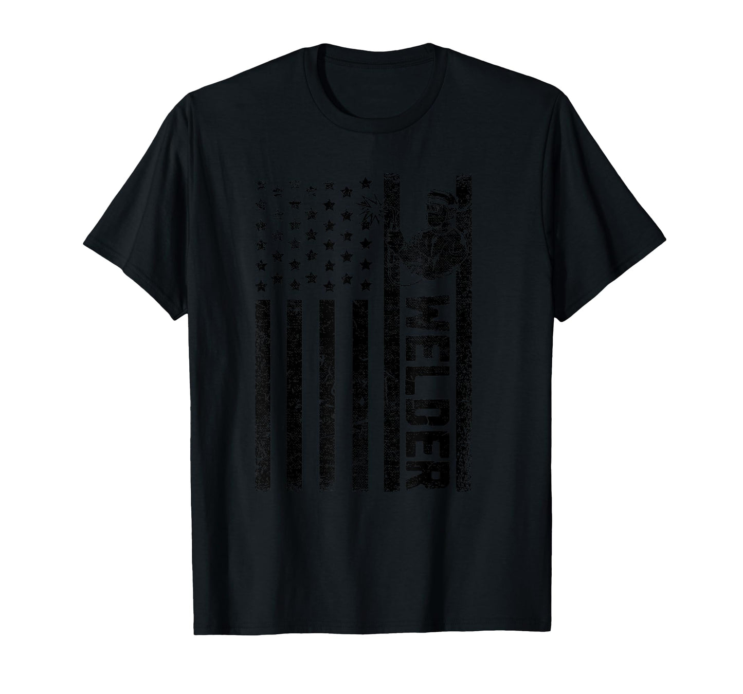 American Flag Welder Welding Vintage Metal Worker Cool Gifts T-Shirt