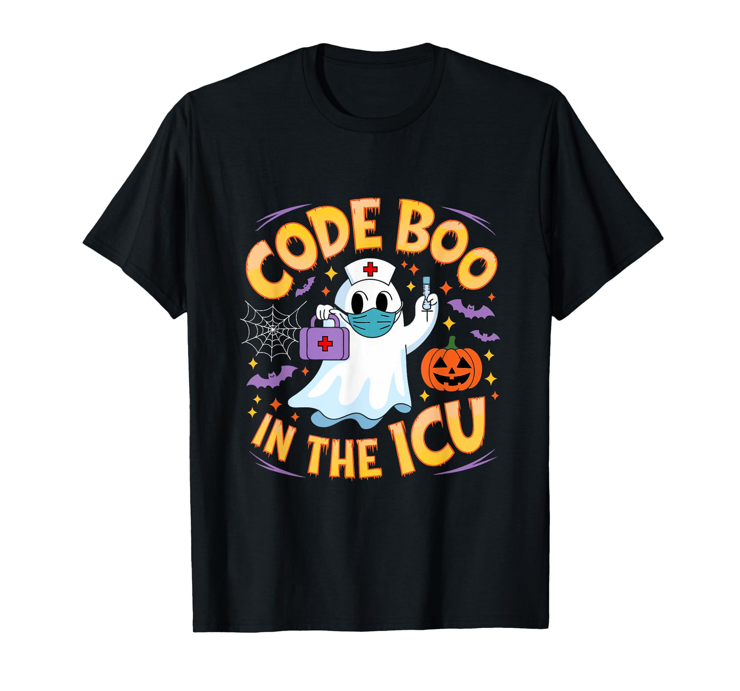 Code Boo in the ICU Ghost Nurse Halloween Design for Medical T-Shirt