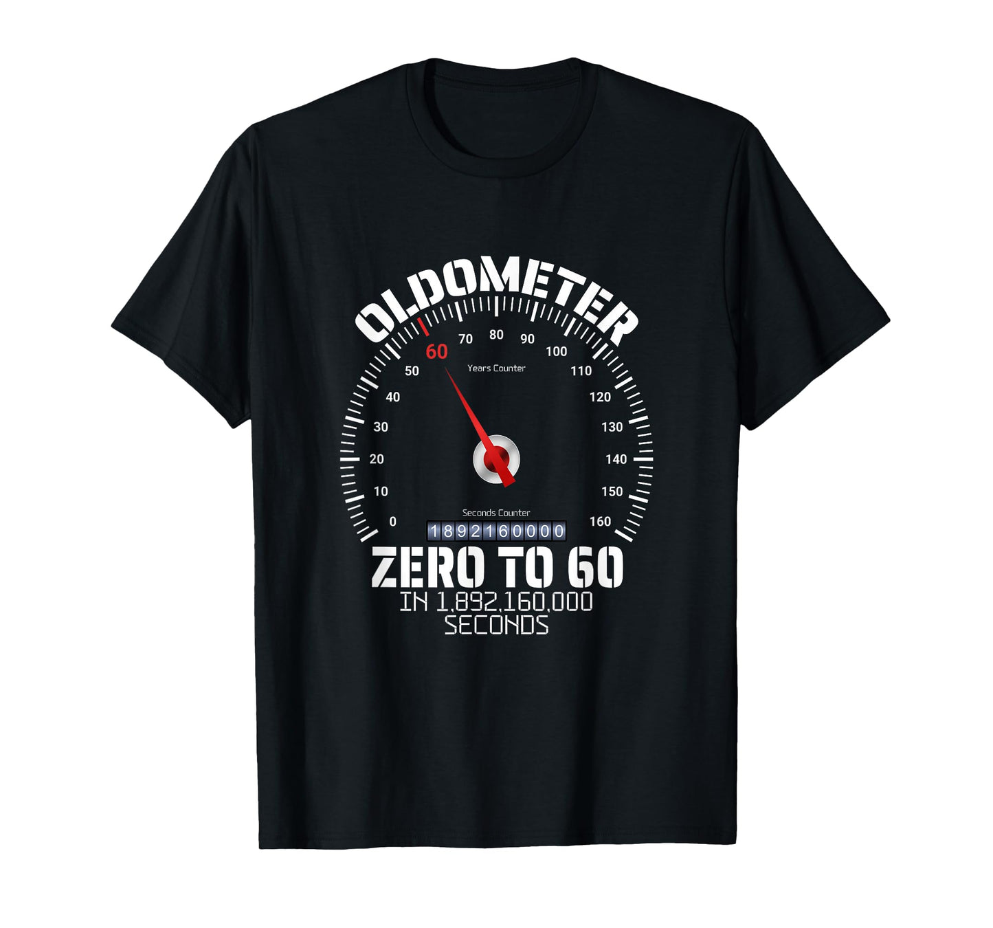 60th Birthday Oldometer Zero To 60 Years Funny 60th Birthday T-Shirt