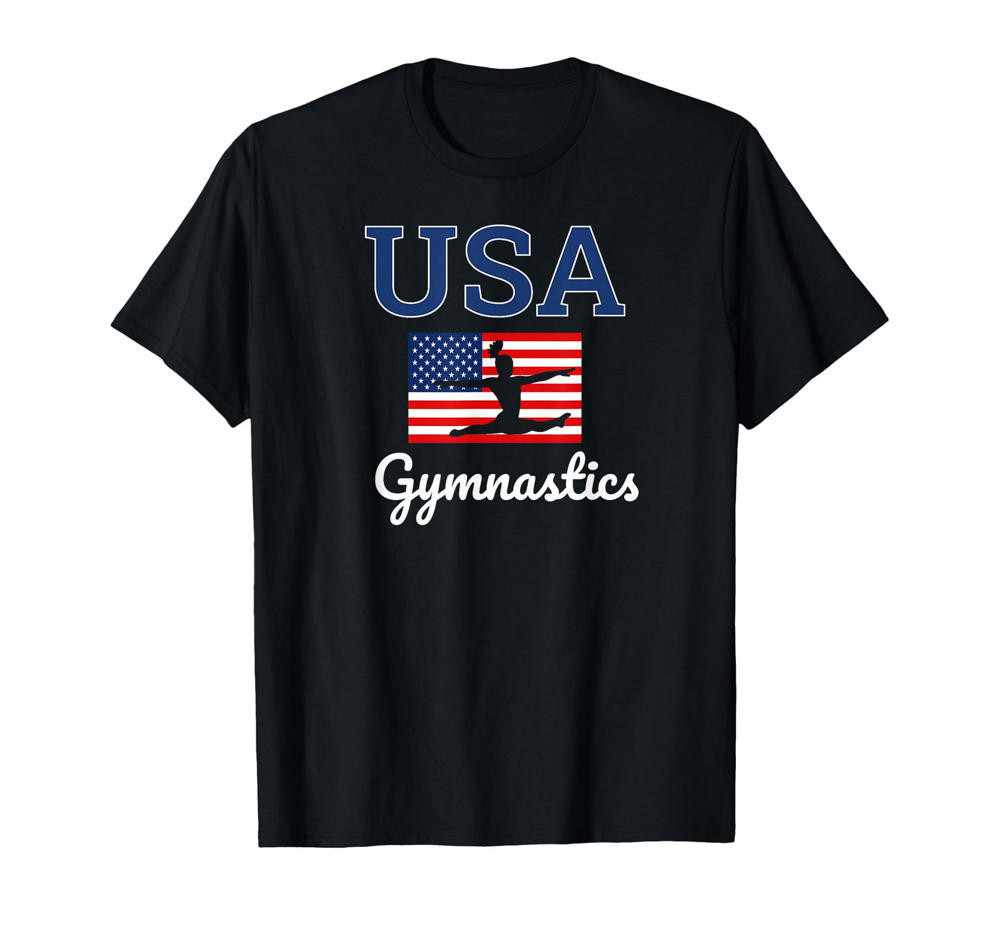 Girl Tumbling Team Gear Gymnast Gymnastics USA American Flag T-Shirt