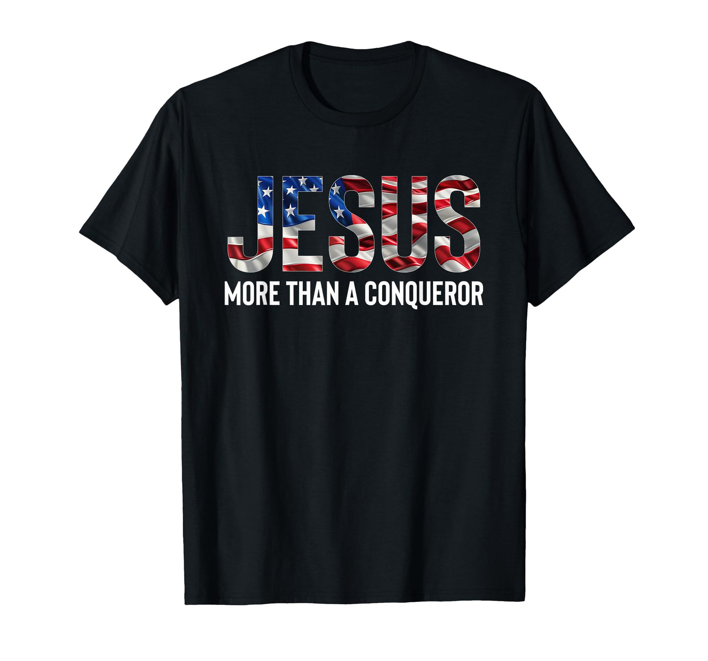 Jesus More Than A Conqueror American Flag Vintage T-Shirt