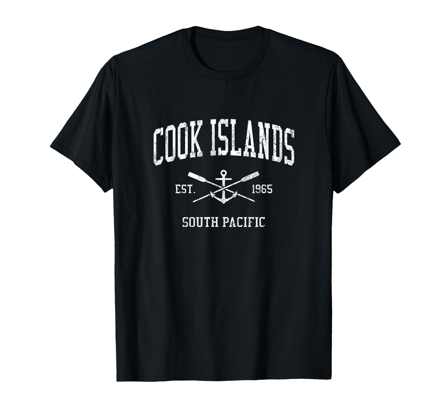 Cook Islands Vintage Crossed Oars & Boat Anchor Sports T-Shirt