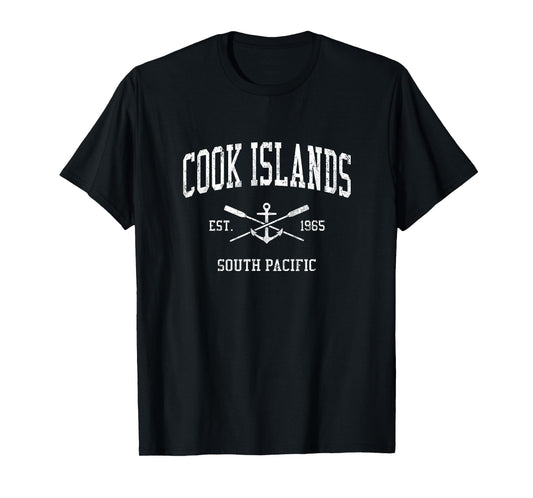 Cook Islands Vintage Crossed Oars & Boat Anchor Sports T-Shirt