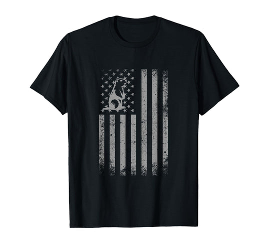 American Flag Prairie Dog Shirt Patriotic Prairie Dogs Men Women Kids T-Shirt