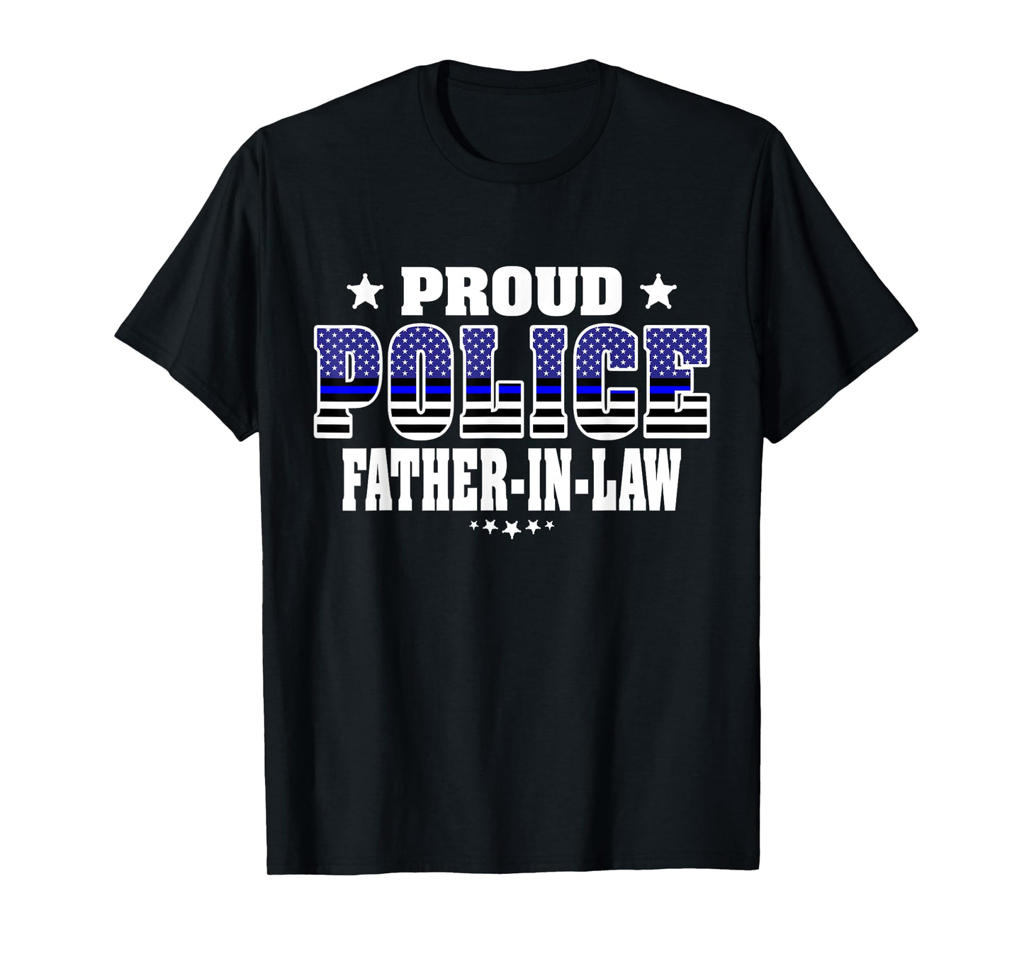 Proud Police Father-In-Law Thin Blue Line US Cop Dad-In-Law T-Shirt