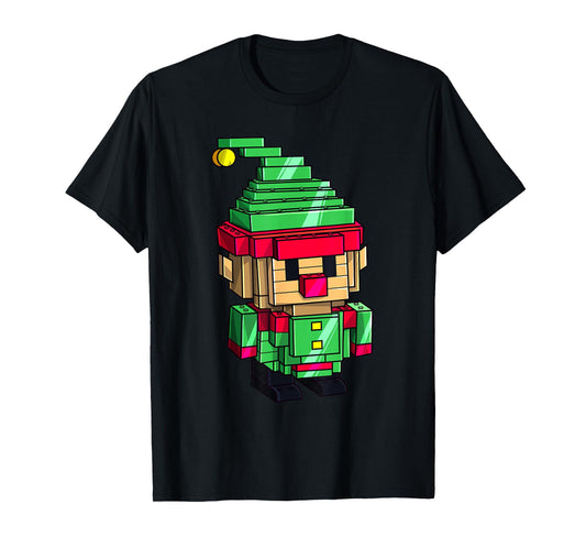 Christmas Elf Master Builder Brick Building Blocks Boys Kids T-Shirt
