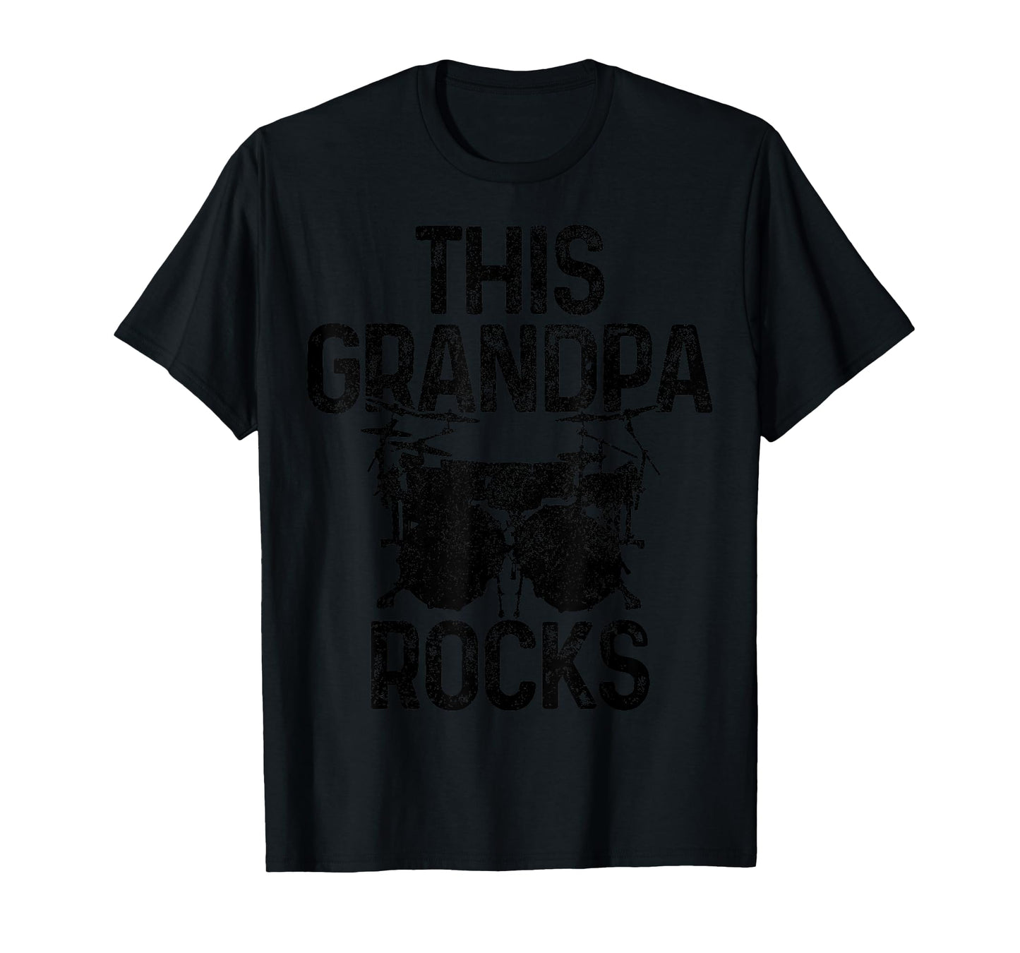 Drummer This Grandpa Rocks Father's Day Funny Vintage Drums T-Shirt