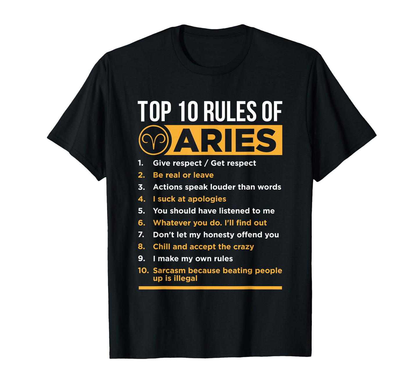 Aries Traits Facts Horoscope Zodiac Astrological Sign Gift T-Shirt Small