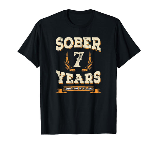 Clean and Sober Anniversary Gifts 7 Years Sobriety Shirt