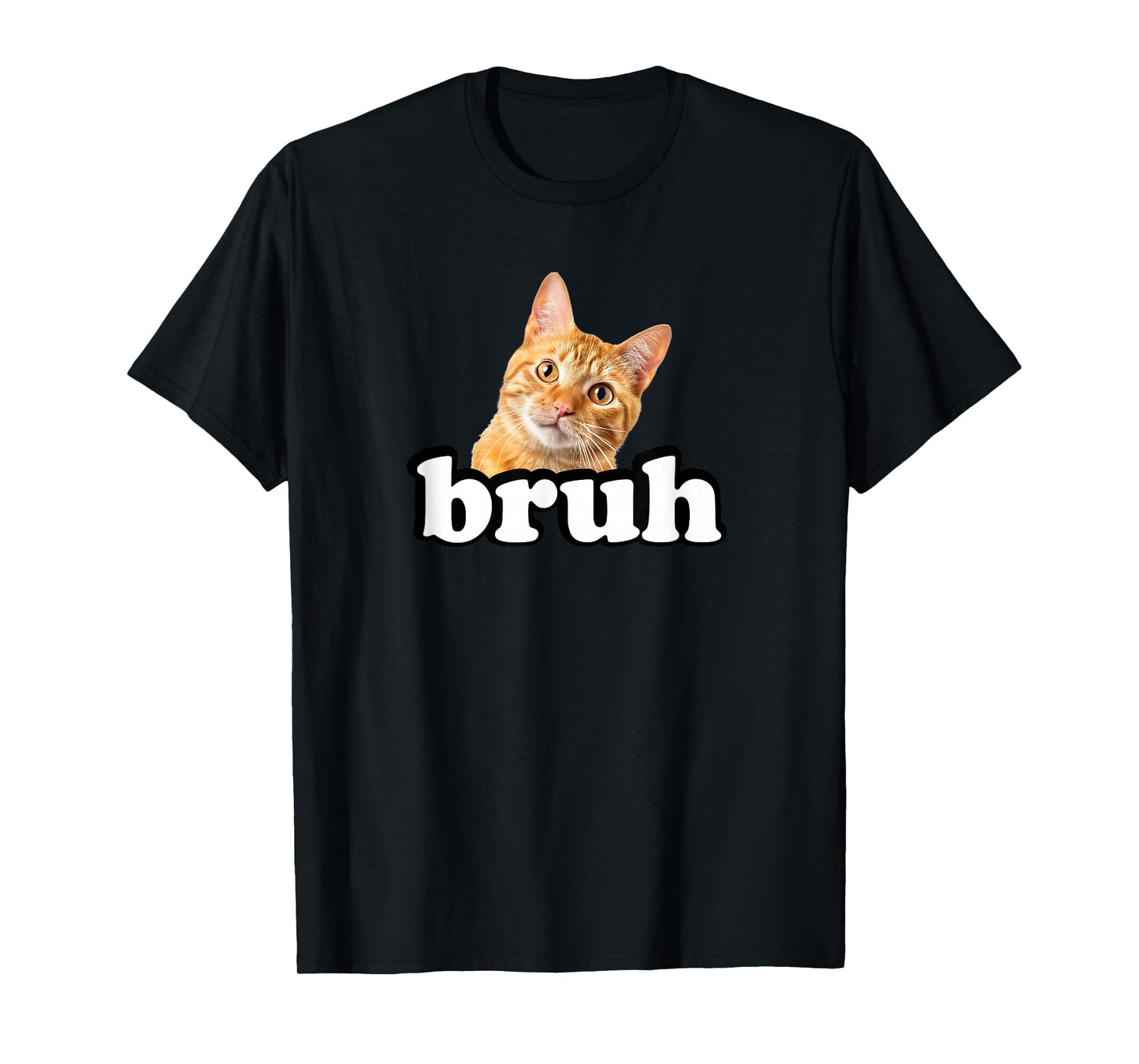 Cute Kids Womens & Mens Bruh Orange Tabby Cat Lover T-Shirt